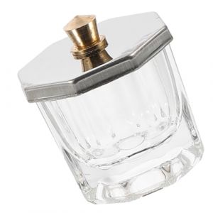 NOLITOY Godet Pour Vernis &agrave; Ongles Verre Avec Couvercle M&eacute;tal Pot De Manucure Et Bol &agrave; Ongles Pour M&eacute;langer Et Stocker (M.Meteorite, neuf)