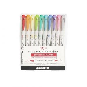 Zebra Pen Mildliner Stylo-marqueur à double pointe fine - Assortiment de couleurs, boîte de 10 (OMGHC., neuf)