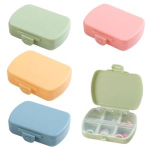 4 PCS Pilulier Portable, Pilluliers Journalier, Pilulier Avec 6 Compartiments, Plastique Bo&icirc;tes &agrave; Pilules, Distributeur De Pilules M&eacute;dicaments Pour Vitamines, Suppl&eacute;ments Et M&eacute;dicaments (QUQU JIANING, neuf)