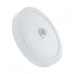 Plafonnier LED plafond avec capteur de mouvement circulaire 18 W avec détecteur de présence avec capteur lumières LED pour couloir, porche, garage, garde-manger, sous-sol (1 unité, lumière blanche (LEDUNI GLOBAL S.L, neuf)