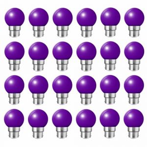 Jiotouhu Ampoule LED B22 couleur, 2W équivalent à 20W, AC220V-240V, Ampoule LED guirlande pour décoration d'ambiance de bar, Violet (couleur), Pack de 24 (BTFEU, neuf)