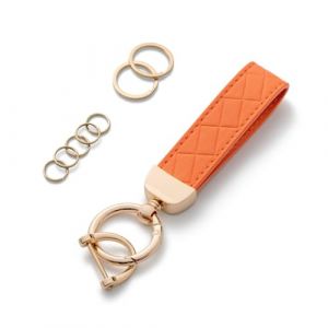 AOKSUNOVA Porte-clés de voiture en cuir pour femme, Orange, 9 cm (AOKSUNOVA-FR, neuf)