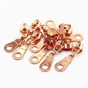 YaHoGa Lot de 50 fermetures éclair non bloquantes couleur or rose pour fermeture éclair sans fin Vendu au mètre Spirale de 6 mm (or rose) (YHga, neuf)