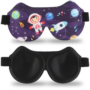 Yemiany Masque de Nuit, Masque de Nuit Enfant, Masque Nuit Sommeil, Bandeau Yeux Sommeil, Masques de Sommeil 3D Avec Sangle Réglable, Univers (YemWzs, neuf)