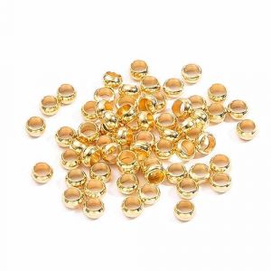 SHTGOI Lot de 500 perles d'espacement rondes en acier inoxydable - 2 mm - Sans couture - Petites perles d'espacement - Avec trou - Pour bricolage, bracelet, collier, fabrication de bijoux (SHTGOI, neuf)