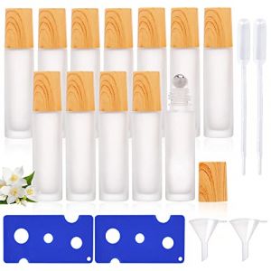 Roll On Vide 10ml, 12 Pi&egrave;ces Flacon Huile Essentielle Vide, Roll On Huiles Essentielles avec Boules de Rouleau en Acier Inoxydable, Flacon Roll on en Verre Rechargeable pour Huile Essentielle Parfum (DING VICTORY LIMITED, neuf)