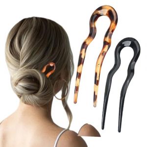 &Eacute;pingle &agrave; cheveux en forme de U avec m&egrave;che torsad&eacute;e fran&ccedil;aise, 2024, nouveaux accessoires de coiffage de cheveux en forme de U avec m&egrave;che torsad&eacute;e fran&ccedil;aise (noir l&eacute;opard) (baitianminggewg, neuf)