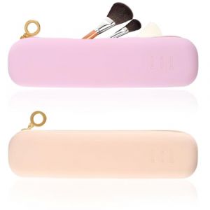 2 Pi&egrave;ces Porte Pour Pinceaux De Maquillage, Sac &Agrave; Pinceaux Anti-Chute, Support De Pinceaux, Trousse de Voyage en Silicone, Voyage Outil D'Organisation Tendance et Portable (ROBFLOR MARKET CARS, neuf)