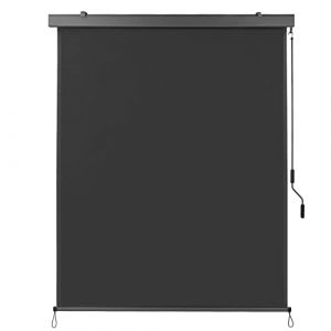 LIFERUN Store Vertical Balcon, Roulant Ext&eacute;rieur, Enrouleur Occultant avec Manivelle et Cassette d'Auvent, Pare-Soleil, Pare-Vue, Protection du Vent pour Terrasse, Patio, 1,6x 2,5 m, Gris, (CZZYP-1) (Dorigod Trading Limited, neuf)