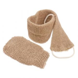 VILLFUL 2 pi&egrave;ces Sangle Lave Dos Exfoliante Jute Naturel avec Accessoires de Bain Durables pour Nettoyage et Gommage Corps et Dos Longue Bande Adapt&eacute;e &agrave; Usage Quotidien et Voyage (WANHALA, neuf)