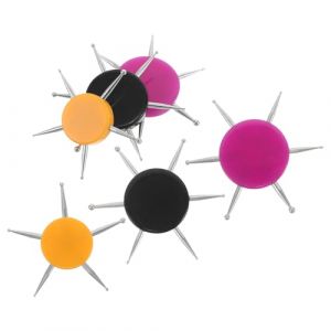 NUOBESTY Kit de 6 Outils Multifonctions pour Nail Art Stylo &agrave; Pointes Manche en Acrylique Couleurs Noir Jaune et Violet pour Modelage D&rsquo;Argile Sculpture C&eacute;ramique et Loisirs Cr&eacute;atifs (Camplos, neuf)