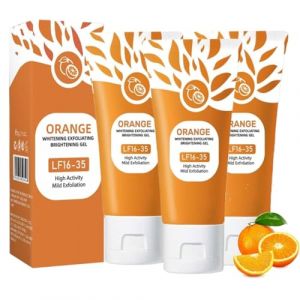 Orange Exfoliating Brightening Gel, 50g Gel Exfoliant Visage Et Corps, Gommage Corps Exfoliant, Gelee Eclaircissante Gommage, Orange Exfoliating Moisturizing Face Body Scrub Gels (3PC, 50g) (xiaxiappa99, neuf)