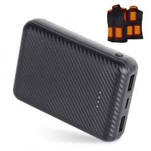 Glifetoy Gilet Chauffant Batterie Externe 12000 mAh, Power Bank pour Veste Chauffante, Gilets Chauffants, Smartphone et Sac de Couchage, Remplace Chargeur Portable 5V 2A pour V&ecirc;tements Chauffants (Glifetoy UK, neuf)