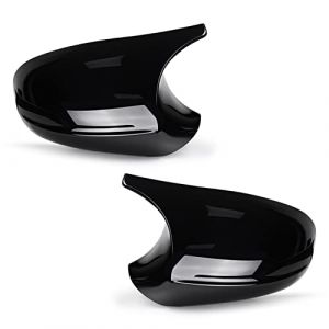 Asasytal Cache rétroviseur latéral, Capuchon de Miroir de Boîtier Compatible avec BMW E90 E91 E92 E93 E81 E82 E87 E88 LCI Modèle Facelifted, Coque de remplacement Noir brillant, 1 Paire (FMT-US, neuf)