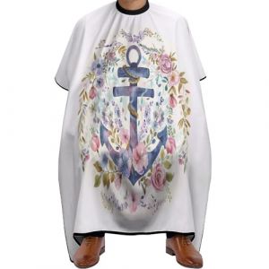 Cape De Cheveux Ancre Aquarelle Fleur Tablier De Coiffure D&rsquo;Enfants R&eacute;glable Perm&eacute;able &Agrave; L'Air Tablier De Barbier, Pour Femme, Le Dyeing, Adultes, 140x168cm (liuziyuan, neuf)