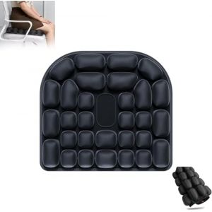 Sondur Coussin de voyage 3D Air Cell - Confortable - Siège de voyage - Auto-gonflable - Portable - Coussin pour siège de voiture, chaise de bureau, fauteuil roulant - Noir 1 (YaYa HE, neuf)