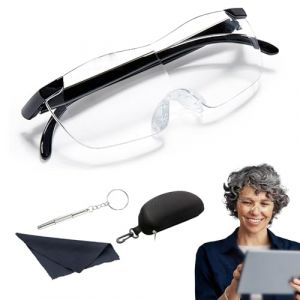 Lunette de Loupe, 300% Loupe de Lecture, Lunette Loupe Grossissante Anti LumièRe Bleue, Mains Libres, Montage sur TêTe pour Lecture, Travail de PrèS, Broderie (BIVOFU-EU, neuf)