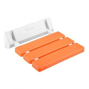 JAYIOLA Sièges pliants en teck pliables pour adultes, antidérapants, pour personnes âgées, grande pour douche intérieure, siège de douche pliant, Orange (QiuJQiu, neuf)