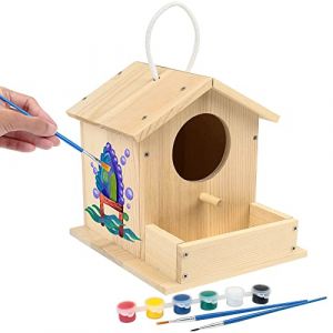 LotFancy Maison Oiseaux Exterieur, Kit de Bricolage Cabane Oiseaux en Bois pour Enfant à Construire et Peindre, Loisir Creatif Activités Manuelles Fille et Garçons (GreenFancy GmbH, neuf)