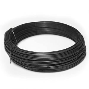 KARAT Fil de Tension en Métal plastifié Noir Ø3,1mm en Rouleau 55m, Fil métal Enduit PVC, Fil Tension pour clôture, Jardin, Bricolage, vignoble, tuteur des Plantes (Velvet Trading, neuf)