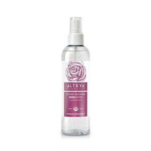 Alteya Organic Eau de rose bulgare 250m Spray - Certifiée 100% organique USDA, Pure, naturelle, bio et authentique, Eau florale distillée à la vapeur à partir de pétales fraiches de fleurs de Rosa Damascena bulgare, Vendue directement par le producteur et