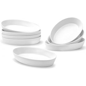 UIBFCWN Lot de 8 plats &agrave; gratin en c&eacute;ramique - 19 x 11,5 x 3,5 cm - 340 ml - Mini plats &agrave; four pour friteuse &agrave; air chaud, four, four &agrave; micro-ondes, id&eacute;al pour lasagnes, tiramisu et cocotte (UIBFCWNFR, neuf)