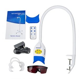 Lampe de blanchiment des dents, compteur de blanchiment des dents de bureau à lumière froide à 6 LED, télécommande à 3 rubans à lumière bleue/rouge/violette, 220V EU (XuGuiPingdfgh, neuf)
