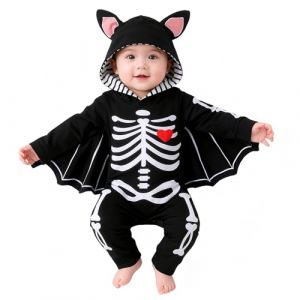 FUTERLY Deguisement Chauve Souris Bebe, Deguisement Halloween Bebe, Costume Halloween B&eacute;b&eacute;, Tenue Halloweens B&eacute;b&eacute;, Vetement Halloweens Bebes, Deguisement Squelette B&eacute;b&eacute;s, 6-9 Mois (GYFS-store, neuf)