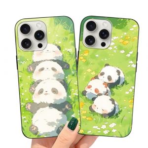 Yimctoie 2 Pi&egrave;ces Coque pour Samsung Galaxy A50/A30s/A50s 6,4", Kwaii Panda Mignon Motif Housse de Protection Cover Souple TPU Noir Silicone Anti-Rayures Case pour Galaxy A30s/A50s (JOSS SKELTON, neuf)