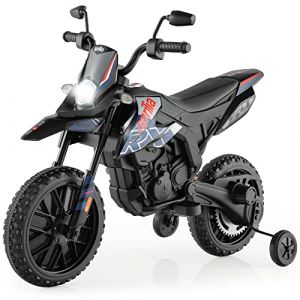 DREAMADE Moto Electrique pour Enfants avec Lumi&egrave;res et Musique, Mini V&eacute;hicule Rechargeable avec Batterie 12V et 2 Roues Auxiliaires, Capacit&eacute; de Charge 25KG, pour Enfant 3-8 Ans (Bleu,Mod&egrave;le 3) (DREAMADE, neuf)