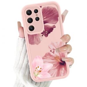 Kivlclri Coque pour Samsung Galaxy S24 Ultra 5G 6,8", Aesthetic Fleur Rose Motif Dessin &Eacute;tui Rose Silicone Fine TPU pour Femmes Filles Antichoc Housse Cam&eacute;ra de Protection Cover, Anti-Rayures Case (Ulbrich Suzana, neuf)