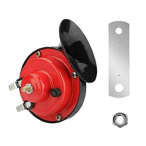 MOCNT 1Pcs Rouge 12V Klaxon Voiture 300db Klaxon de Train Klaxons de Corne D'Escargot &eacute;lectrique &Eacute;tanche Klaxon &Agrave; Air Puissant Super Klaxons Camion Train Auto Moto Bateau (svipio, neuf)