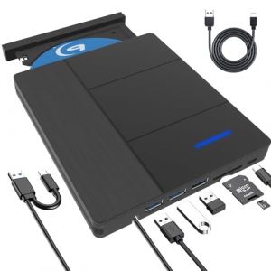7 en 1 Lecteur Blu-Ray Externe ，Portable Blu Ray Externe Lecteur,USB3.0 Type -C ,Graveur CD Externe Portable avec Emplacement pour Carte SD/TF Plug and Play Lecteur DVD pour Windows/Linux/Laptop/PC (yuyan-LIJIA, neuf)