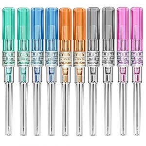 Unihubys Aiguilles de Piercing - 50PCS Tailles Mixtes 14G 16G 18G 20G 22G Aiguilles de Piercing Nez Oreille IV Aiguilles de Cath&eacute;ter Piercing Outils de Piercing Supplies (50PCS) (Unihubt, neuf)