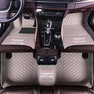 Tapis de Sol Personnalis&eacute;s pour Volkswagen Tiguan Passat T-Roc T-Cross Amarok New Beetle EOS CC Up Jetta ID4,Tapis en Cuir PU imperm&eacute;able Anti-poussi&egrave;re Grise (Maiduoluoo, neuf)