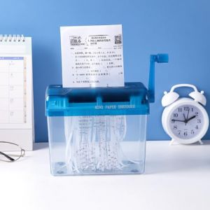 Mini Destructeur Manuel, Broyeur Manuel pour Papier, Destructeur de Documents Papier &agrave; Manivelle, Format A6, capacit&eacute; de 1 L, pour Bureau, &eacute;cole ou Usage Domestique (purceei, neuf)