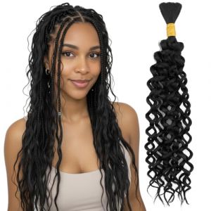 Silk-co Tissage Bresilien Cheveux Humain Vierges Br&eacute;silien 1 Bundle Water wave Boho Braids Meches Human Hair Tissage Naturel Cheveux Humain Bresilien M&egrave;ches Bresiliennes Noir Naturel (22 Pouces/50g) (Ritera Flagship, neuf)