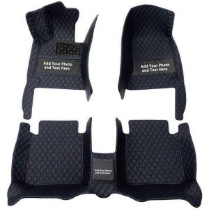 Maipula Tapis de Sol Voiture - sur Mesure pour Toyota Crown CHR RAV4 Alphard Corolla Land Cruiser Prius Cuir Artificiel Avant Arri&egrave;re Tapis de Sol Noir Bleu (maipula, neuf)