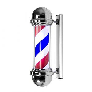 KauiP 50cm Barber Pole Enseigne Lumineuse pour Barbier Shop,Vintage Poteau De Coiffeur Salon LED Poteau De Barbier Signe Rouge Blanc Bleu Bandes Mur Lampe (zhixingwangluokeji, neuf)