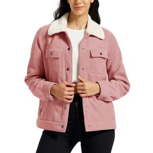 MoFiz Veste Polaire Femme Doubl&eacute;e en sherpa Blouson Hiver Chaud Vestes en velours c&ocirc;tel&eacute; &agrave; Boutons &eacute;l&eacute;gant d&eacute;contract&eacute; Rose Taille EU 3XL (Yiruiya, neuf)