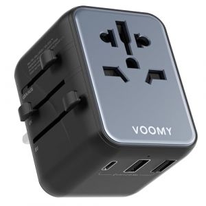 Adaptateur Prise Universelle avec 1 USB-C et 2 USB-A, Adaptateur Prise Anglaise, Adaptateur Prise USA, Adaptateur Prise Japon, Adaptateur Voyage Universel International France avec Plug A/C/G/I (Voomy FR, neuf)