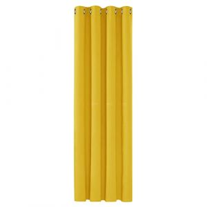 Deconovo Rideaux Occultants Isolant Thermique Anti Froid, Rideaux pour Salon et Chambre, Design Moderne &agrave; Oeillets, 132X160 CM (Largeur X Hauteur), Jaune Moutarde, 1Pi&egrave;ces (Deconovo-Home, neuf)