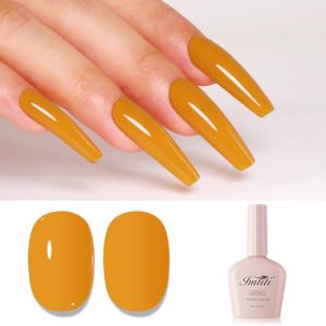 Imtiti Orange Vernis Semi Permanent, Orange Citrouille Vernis Gel UV Semi Permanent UV Led Soak Off Gel Nail Polish French Vernis À Ongles Gels Semi Permanents DIY Nail Art Kit 10ml (Imtiti Direct, neuf)