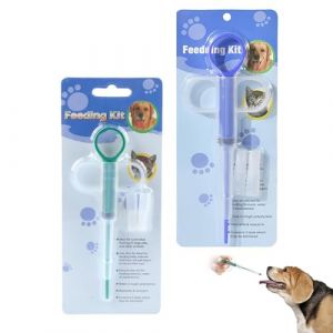 UZYXC 2Pcs Lance Pilule Chat, Bleu et Vert avec Embouts Souples, Pilule Chat Distributeur de M&eacute;dicaments pour Animaux, Seringue R&eacute;utilisable, Facile &agrave; Utiliser, pour Chiens et Chats (hulingle, neuf)