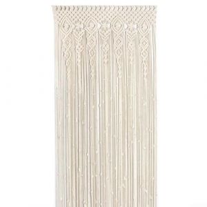 Rideau de porte en macram&eacute; de coton tiss&eacute; &agrave; la main Tapisserie Panneau de fen&ecirc;tre boh&egrave;me S&eacute;parateur de pi&egrave;ce D&eacute;coration murale suspendue pour salon chambre entr&eacute;e Beige, 36x72pouces(90x180cm) (luckymore, neuf)