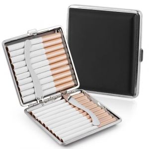 Boîte à Cigarettes pouvant Contenir 20 Cigarettes, Boite a Cigarettes Homme, Boîte à Cigarettes avec Clip, Etui Cigarette en Métal Noir (IACCARNONNA, neuf)