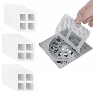 AMFUN 100PC Filtre Cheveux Douche et Baignoire, Attrape-Cheveux jetables pour Douche, Protecteur Grille &eacute;vacuation, Filtre evier Cuisine pour Baignoire (Riyuu, neuf)