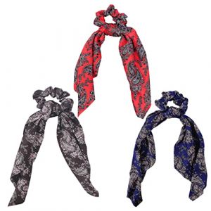 PACKOVE Lot De 3 &Eacute;lastiques &agrave; Cheveux Mousseline Grosse Taille Longue Queue Pour Queue De Cheval Femme Style R&eacute;tro Occasion Quotidienne Couleurs Al&eacute;atoires (Spring TU, neuf)