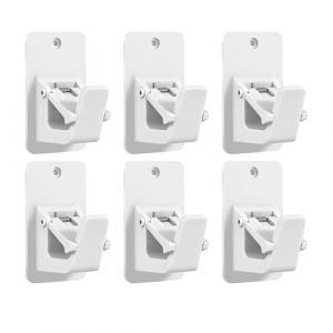 Honeyes 6 Pcs Crochets Autocollants pour Barres de Rideaux Nettes Blanc Adh&eacute;sifs Rideaux Crochet Fen&ecirc;tre Adh&eacute;sif pour en&ecirc;tre Salle de Bain Cuisine Tringles &agrave; (Blanc-6 PCS) (Honeyes FR, neuf)