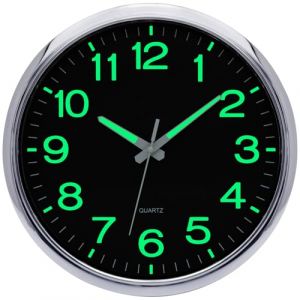 NESIFEE Horloge Murale Num&eacute;rique Lumineuse Silencieuse sans Bruit de tic-tac - Wall Clock 30 cm - Vintage - Moderne - Digitale - pour Chambre d'enfant, Salon, Cuisine, Chambre &agrave; Coucher,Bureau, &eacute;cole (CCAUMEE EU, neuf)